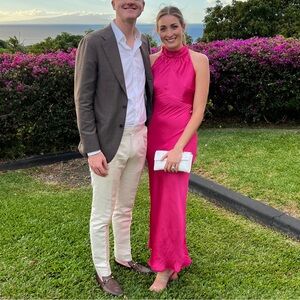 Pink Bardot Halter Dress